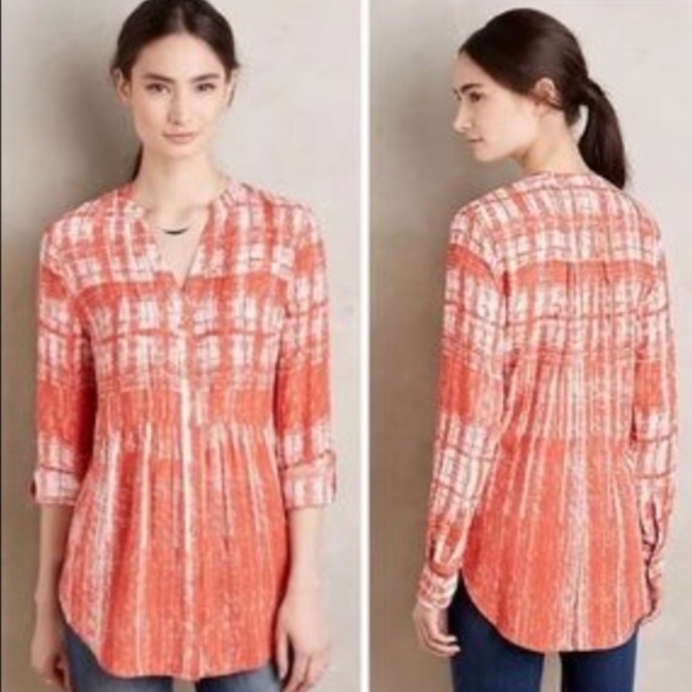 Anthropologie Maeve Calia tunic hi low button down